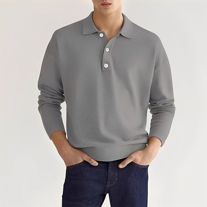 Carlton - Herren Langarm-Poloshirt im schlichten Stil