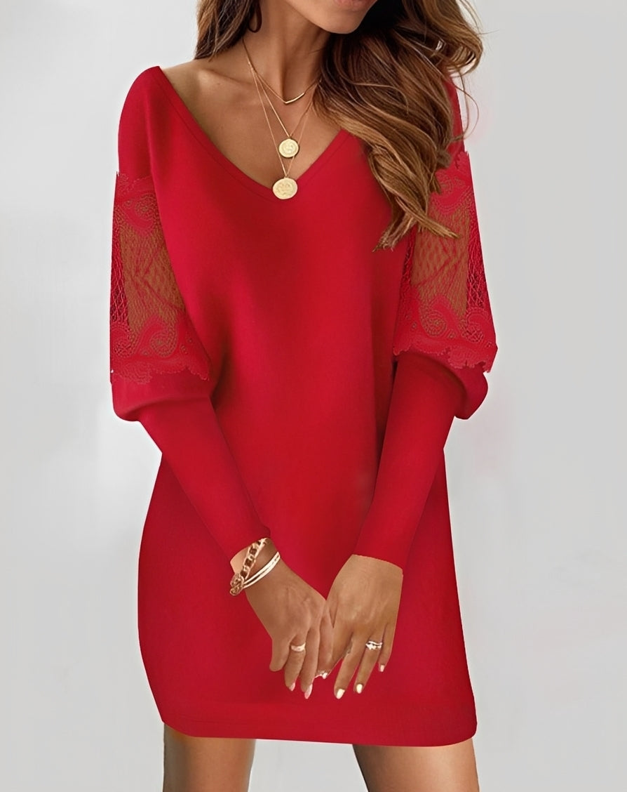 Gabriella - Elegantes kurzes Kleid mit langen Ärmeln für Damen