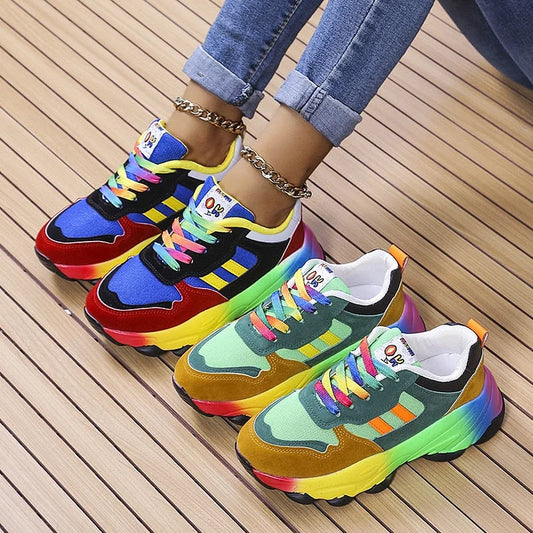 Erika – Bequeme Damen-Schuhe im Regenbogen-Design
