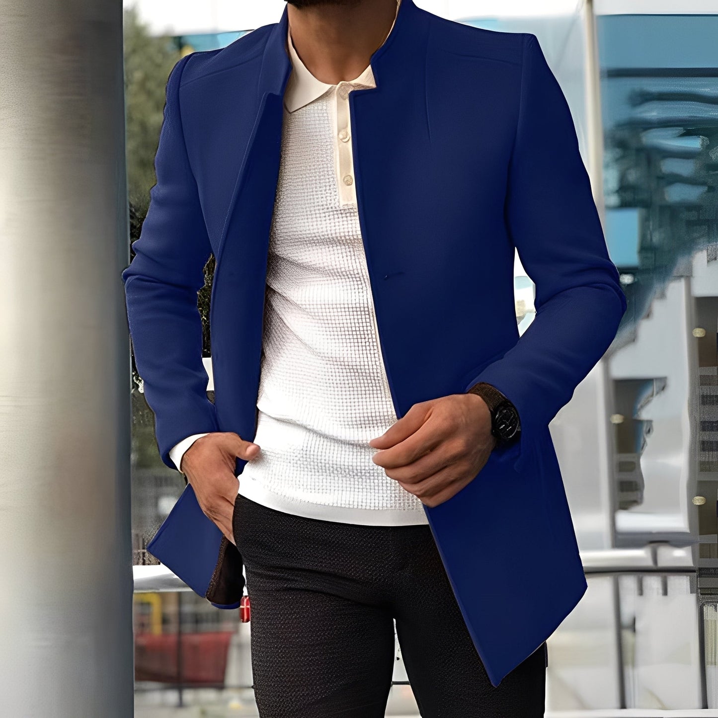 Jones - Stilvoller Slim-Fit Herren-Wollmantel