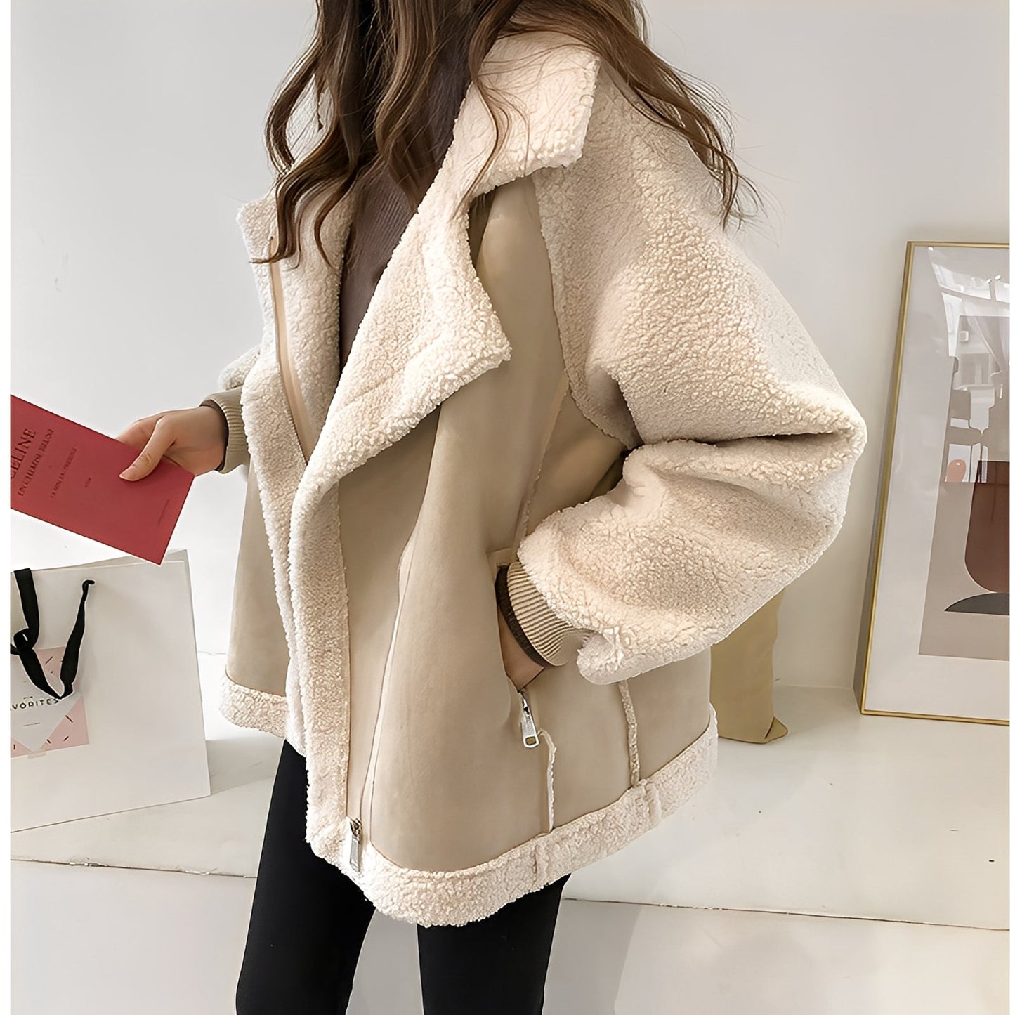 Lucienne - Oversize-Mantel aus weichem Kunstfell für Damen