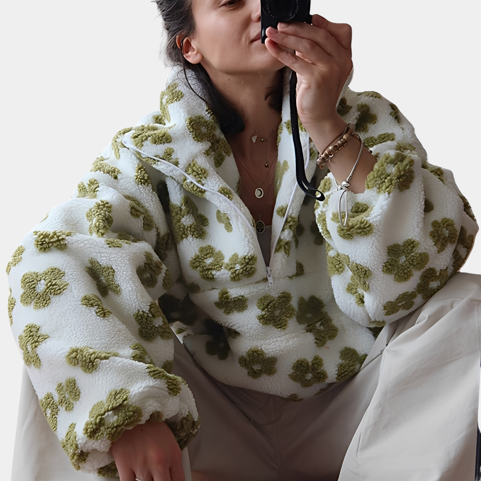 Elizabeth - Zeitgemäßer Pullover mit Blumendesign