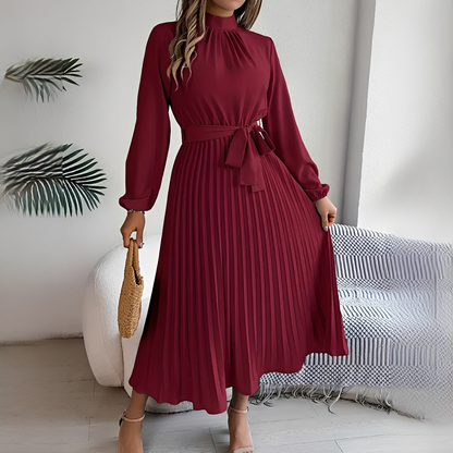 Jessy - Plissiertes Langarmkleid für Damen