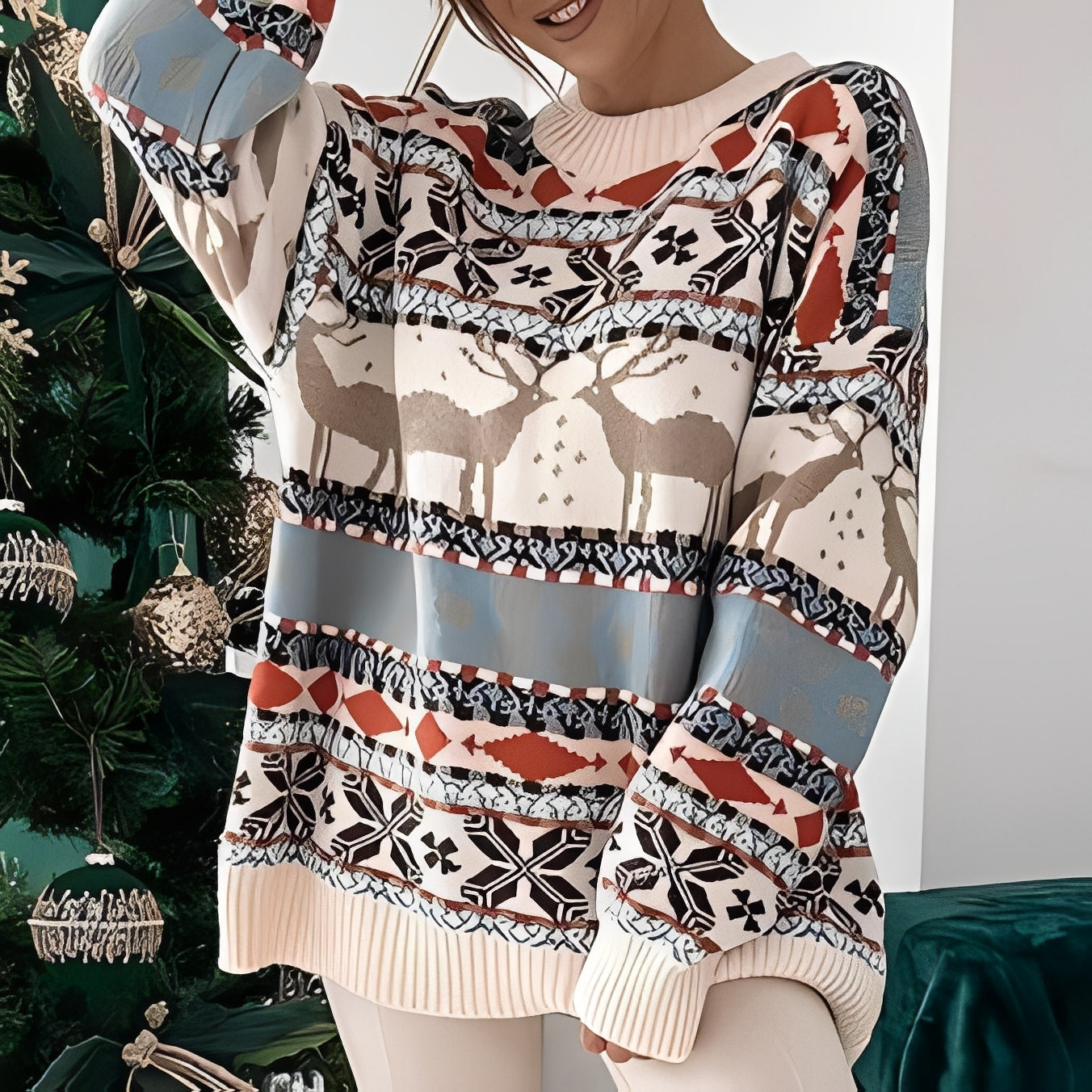 Rosemary - Eleganter, warmer Weihnachtspullover für Damen
