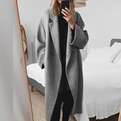 Marjolaine - Eleganter Oversize-Mantel mit Knöpfen für Damen