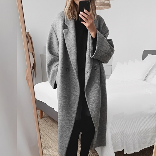 Marjolaine - Eleganter Oversize-Mantel mit Knöpfen für Damen