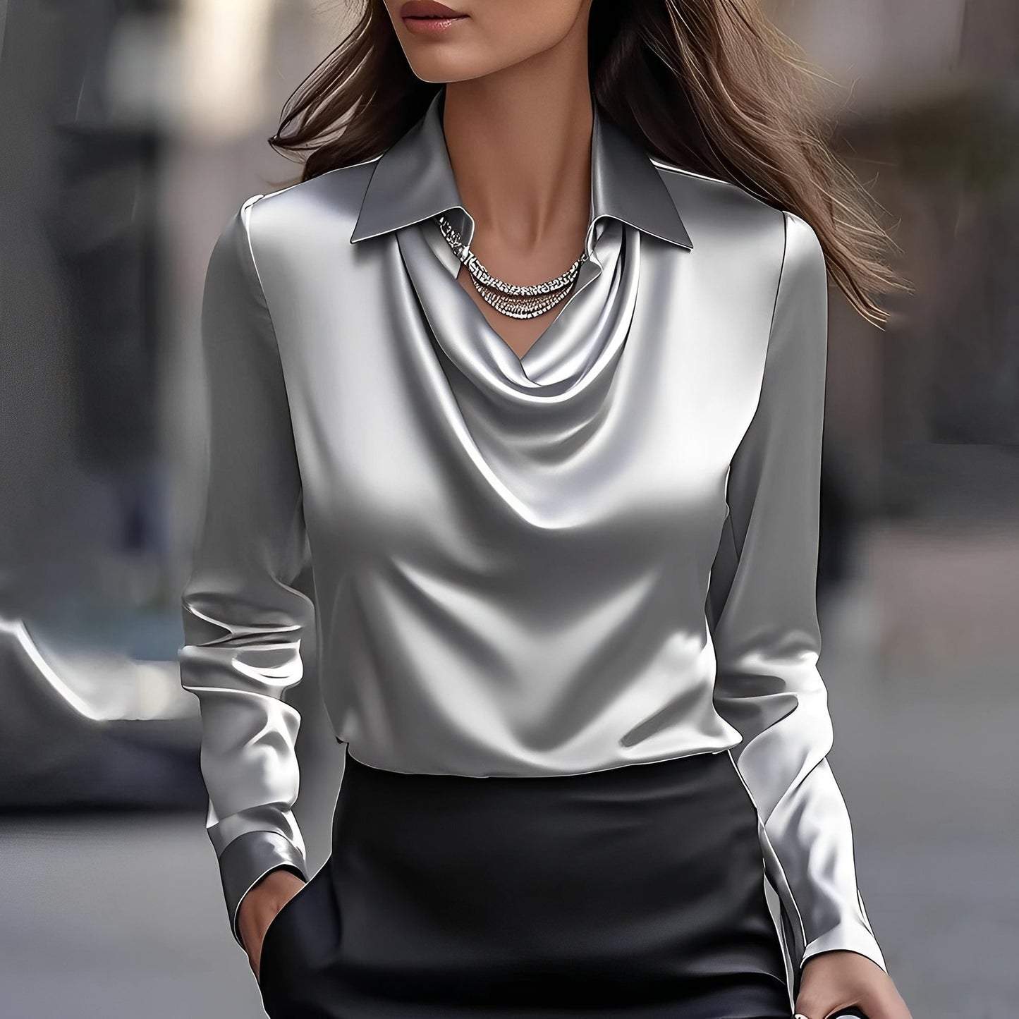 Sélène - Elegante drapierte Bluse für Damen