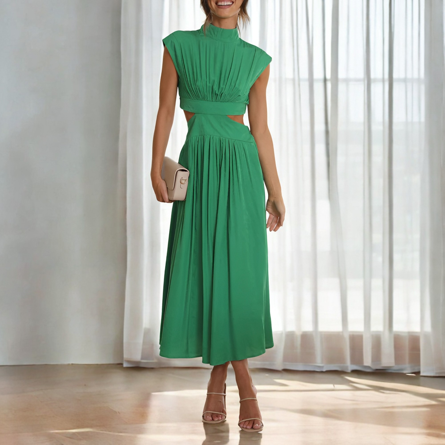Christina - Lässiges Maxikleid mit Taillenausschnitt für Damen