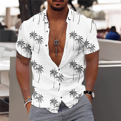 Hector - Elegantes Herrenhemd mit Palmenmuster