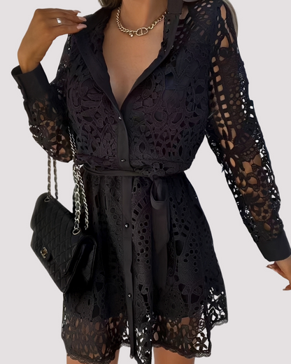 Lydia - Elegantes Minikleid mit langen Ärmeln für Damen