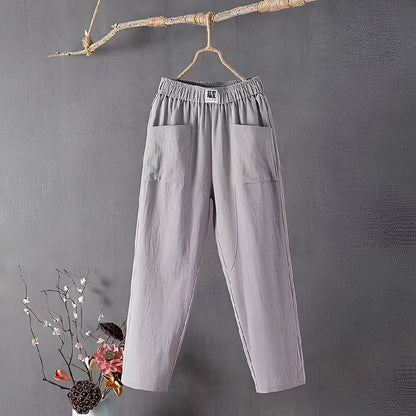 Elodie - Hose aus Baumwolle und Leinen für Damen
