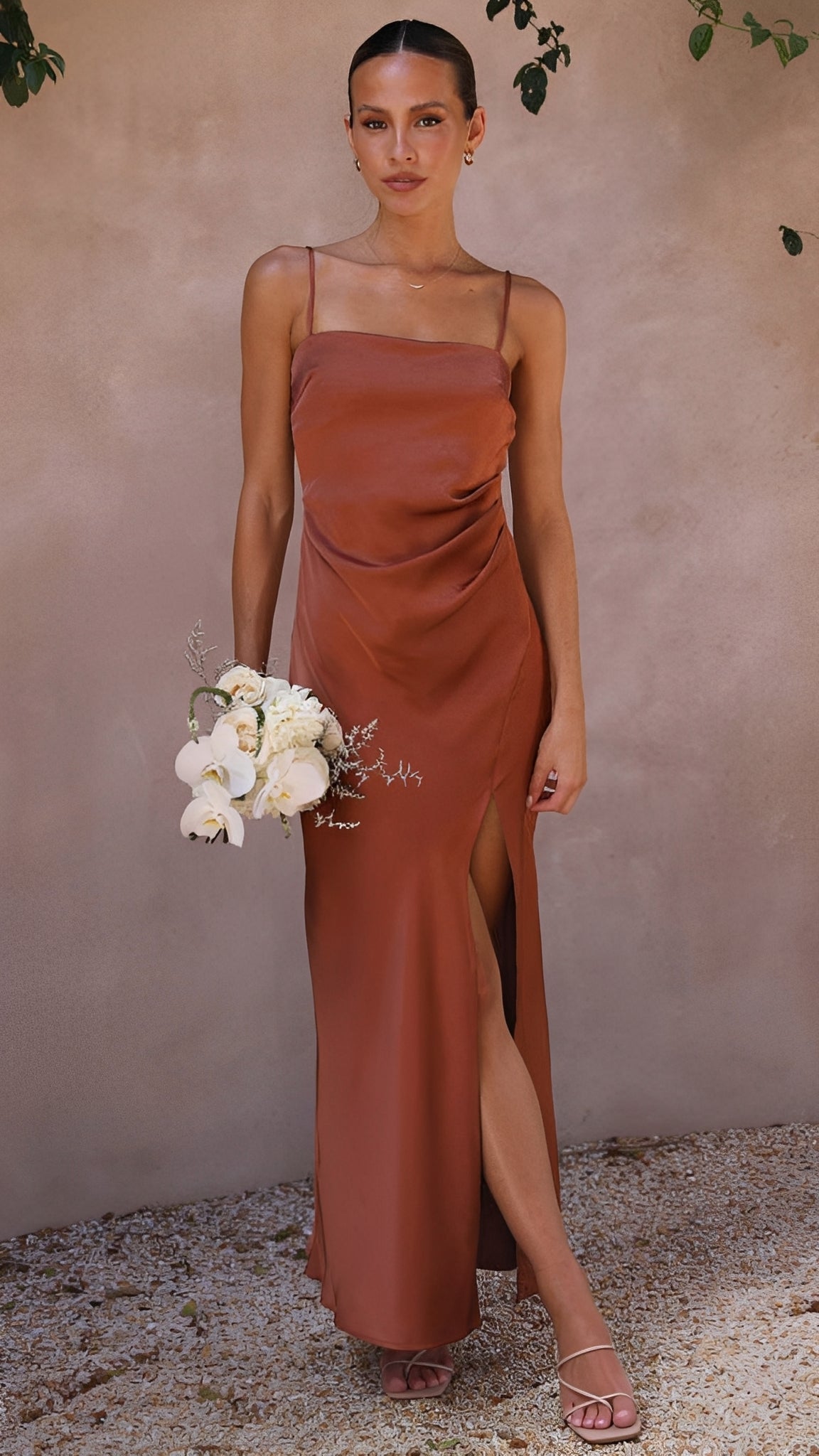 Shelley - Weites Slip-Kleid mit seitlichem Schlitz für Damen