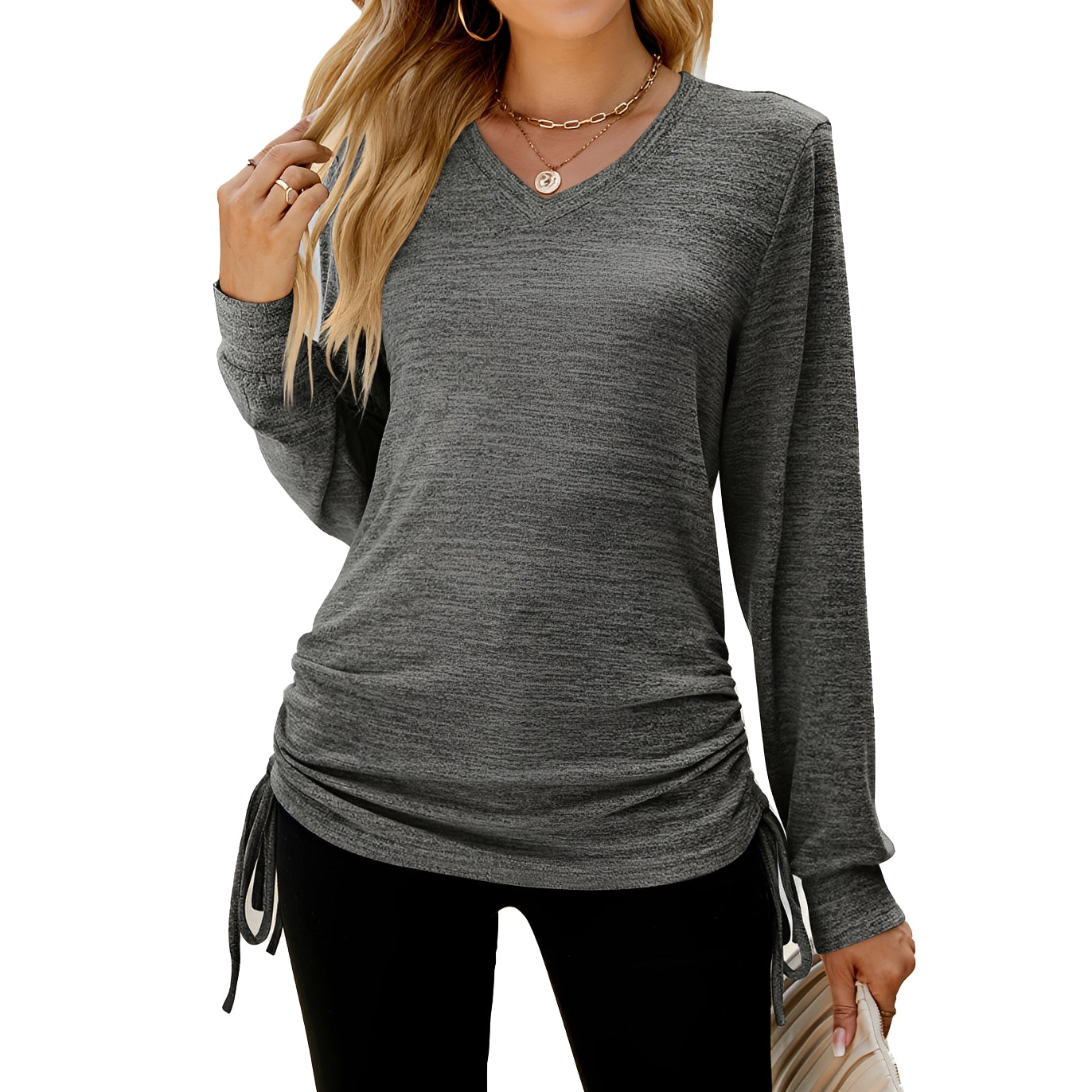Ellaine - Elegantes V-Ausschnitt-Top für Damen
