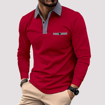 Aidan - Elegantes Langarm-Polo für Herren