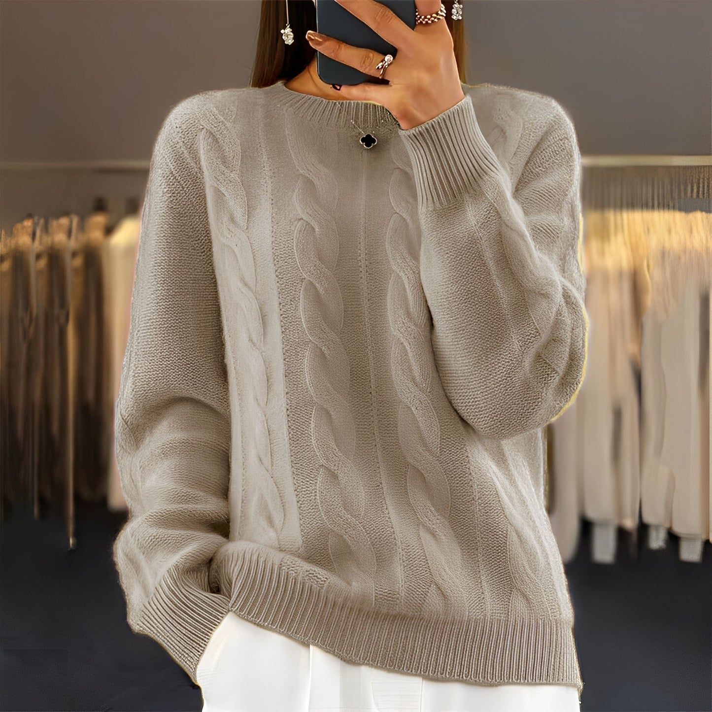 Theresa - Komfortabler klassischer Damen-Wollpullover