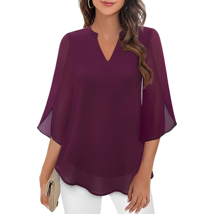 Vanessa - Weite Bluse mit V-Ausschnitt für Damen