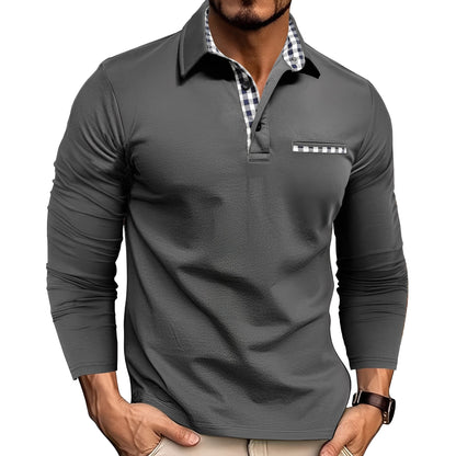 Grover - Elegantes Langarm-Poloshirt für Männer