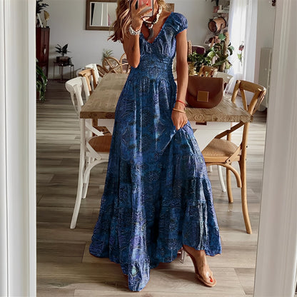 Christina - Boho-Maxi-Kleid mit Blumenmuster für Damen
