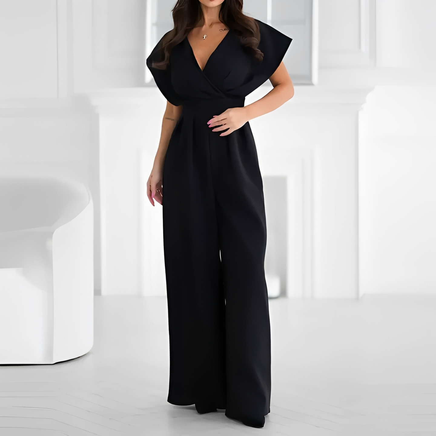 Christelie - Eleganter Overall mit V-Ausschnitt für Frauen