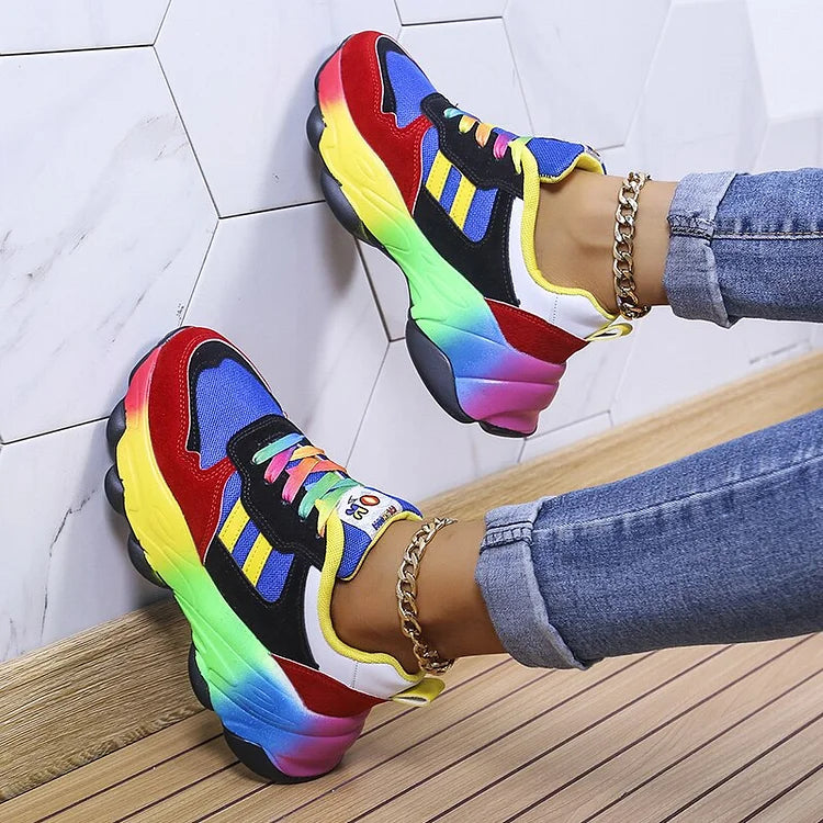 Erika – Bequeme Damen-Schuhe im Regenbogen-Design