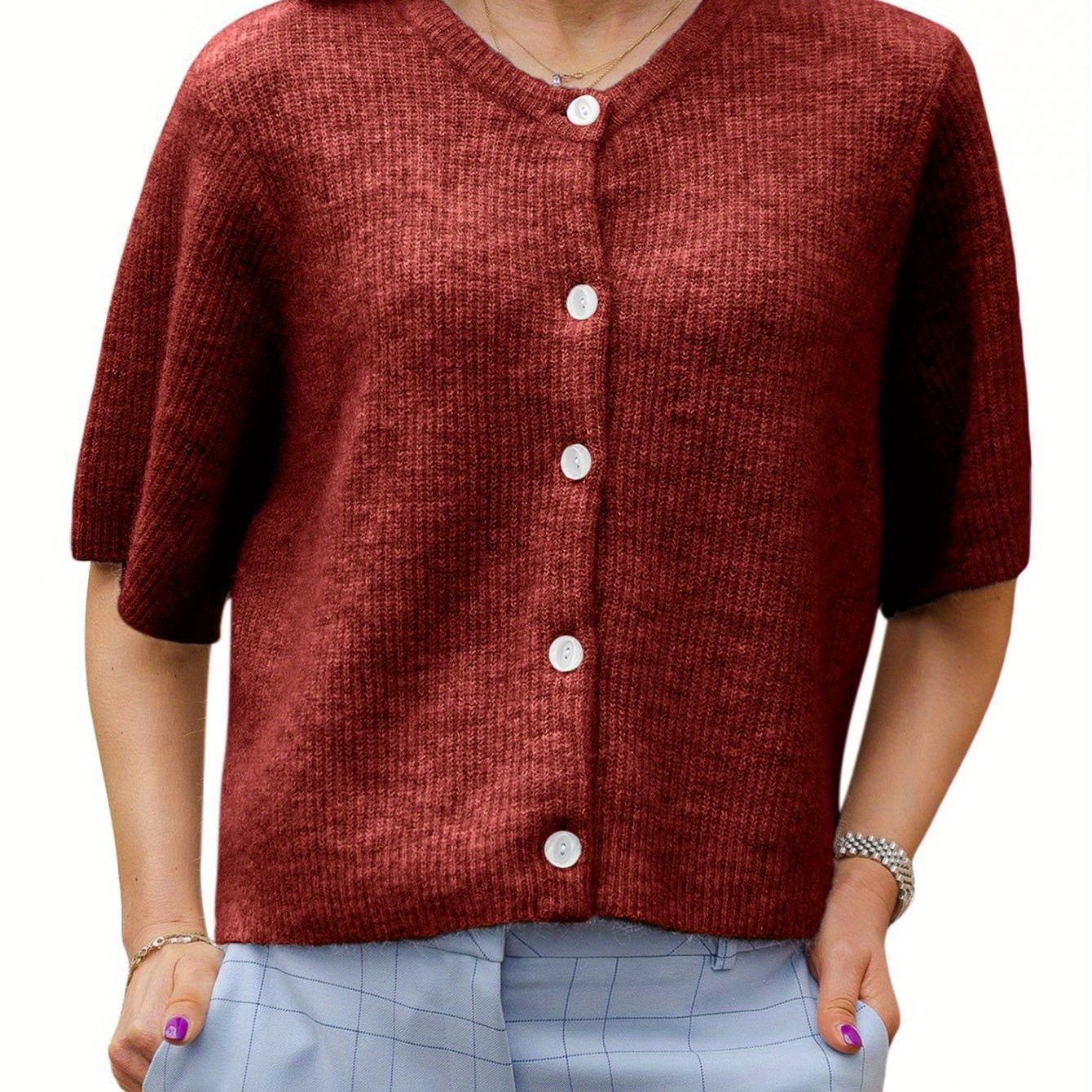 Margie - Weite Kurzarm-Cardigan für Damen