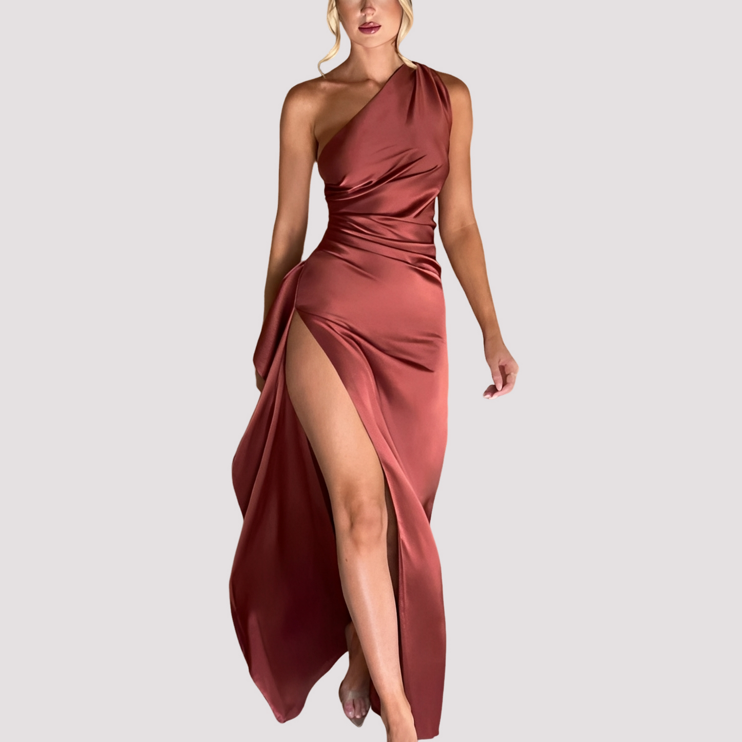 Claudia - Elegantes asymmetrisches Kleid mit Schlitz für Damen