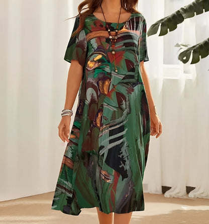 Alexa - Kleid mit schickem Print und weitem Schnitt für Damen