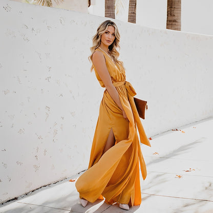 Jamie - Elegantes Maxikleid mit seitlichem Schlitz für Damen