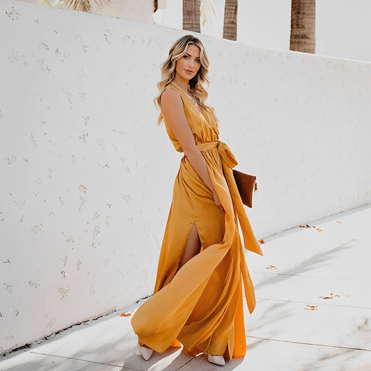 Jamie - Elegantes Maxikleid mit seitlichem Schlitz für Damen