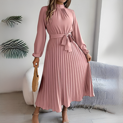 Jessy - Plissiertes Langarmkleid für Damen
