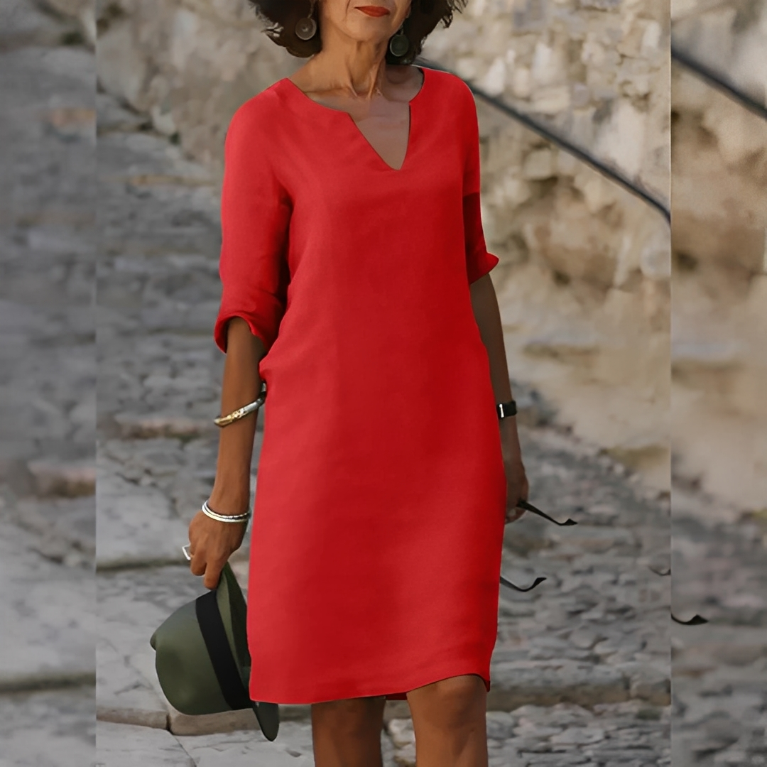 Guilaine - Elegantes Kleid mit V-Ausschnitt für Damen