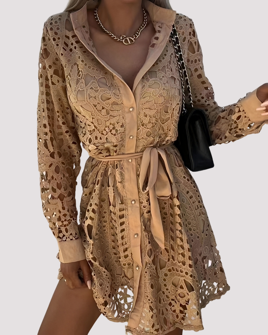 Lydia - Elegantes Minikleid mit langen Ärmeln für Damen