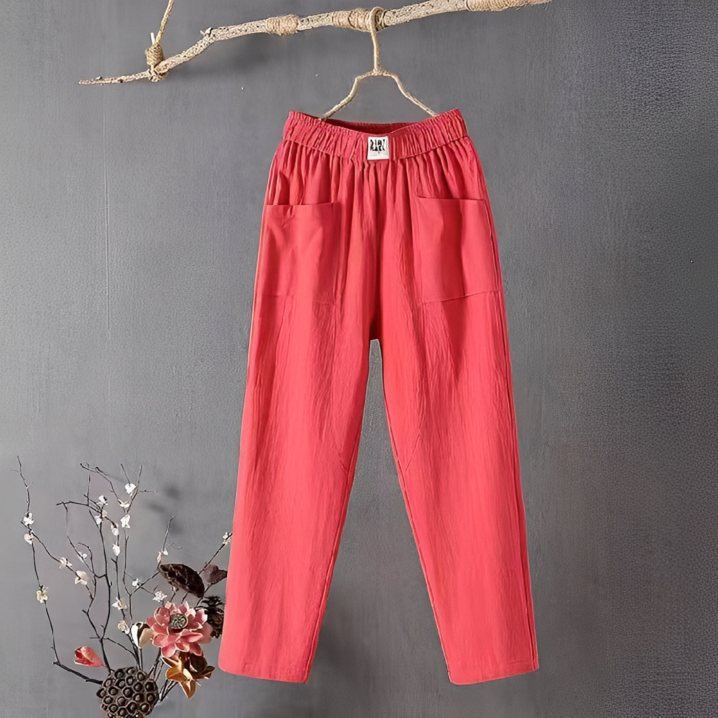 Elodie - Hose aus Baumwolle und Leinen für Damen
