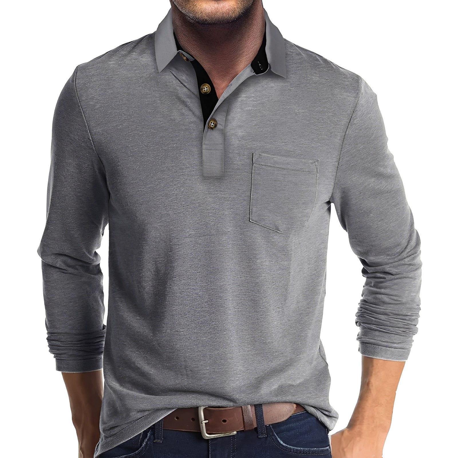 Marty - Komfortables Langarm-Poloshirt für Herren