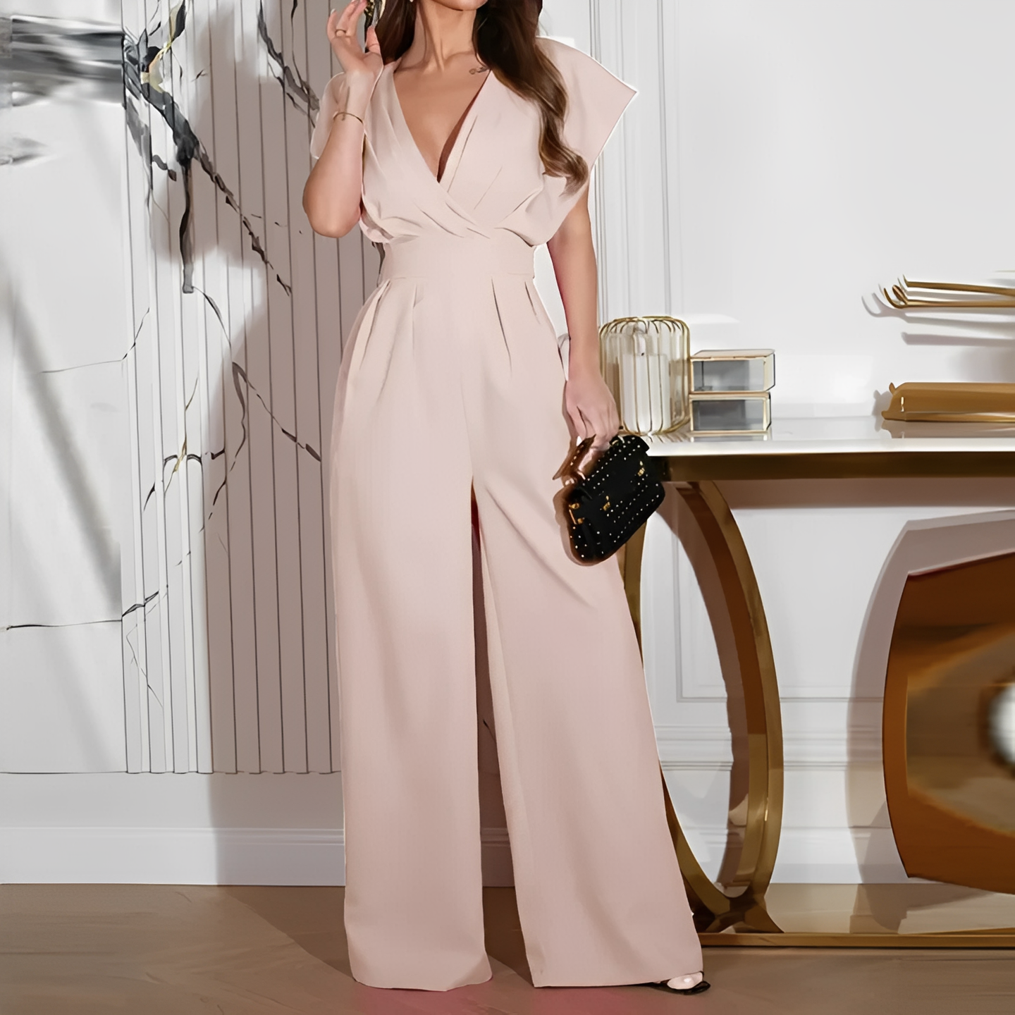 Christelie - Eleganter Overall mit V-Ausschnitt für Frauen