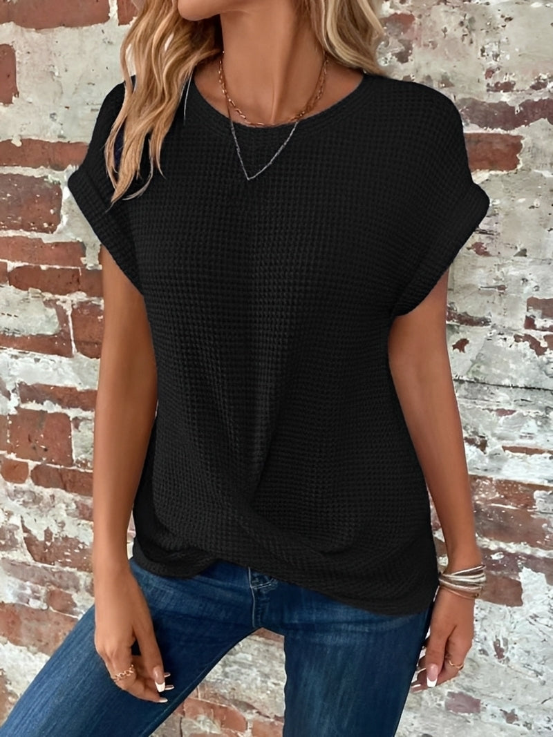Annie - Elegantes, kurzärmeliges Waffeloberteil für Damen