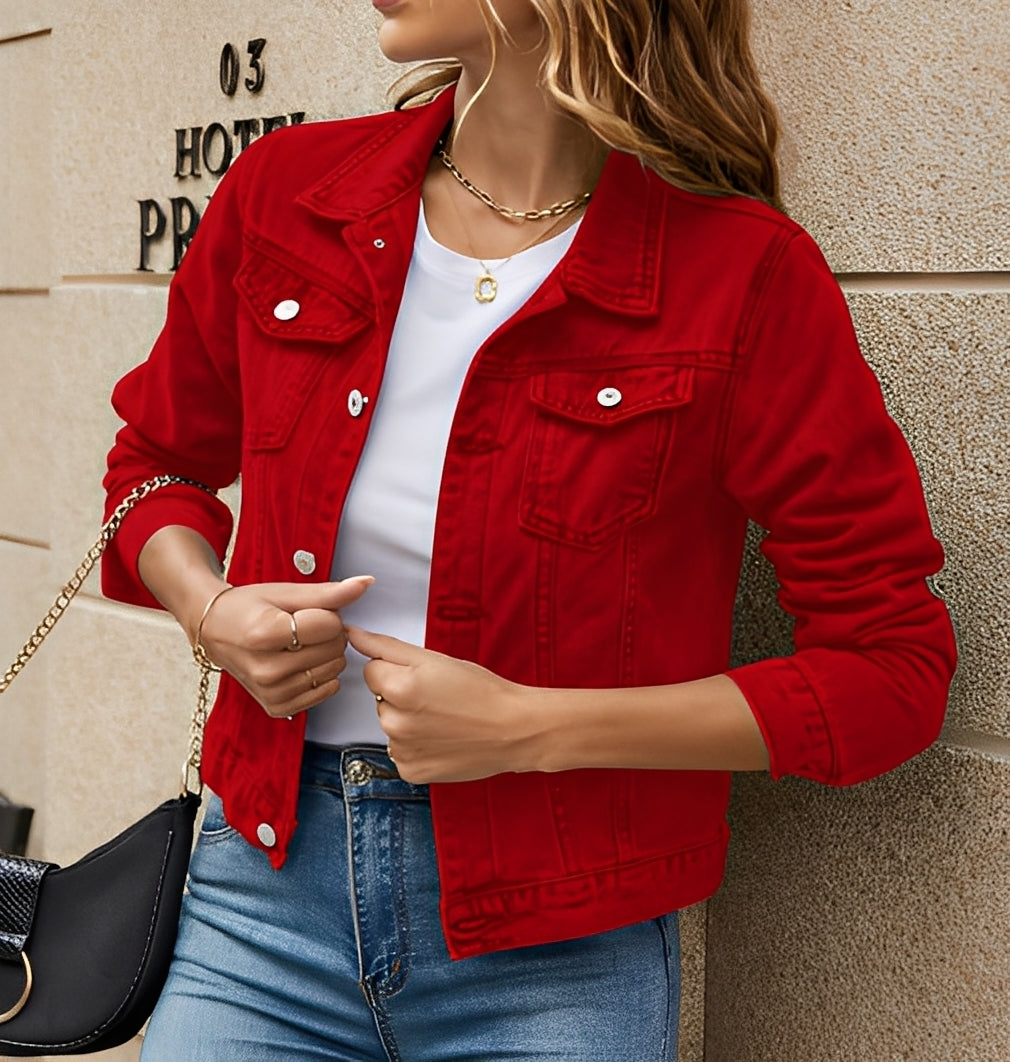 Alicia - Damen-Jeansjacke im lockeren Retro-Stil