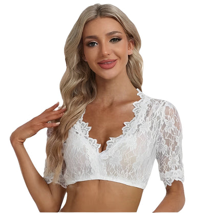 Bonnie - Moderne Spitzen-Dirndlbluse für Damen zum Oktoberfest