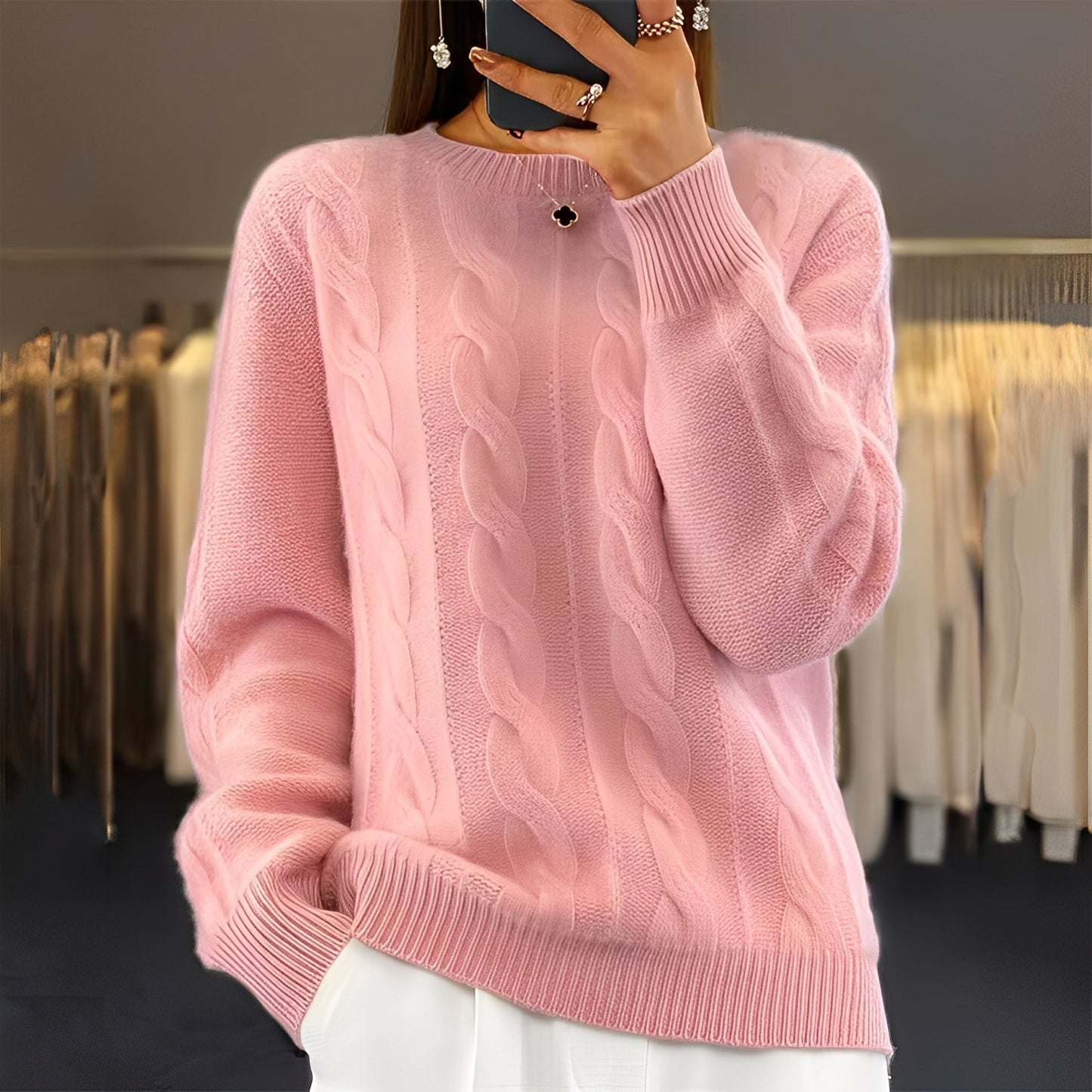 Theresa - Komfortabler klassischer Damen-Wollpullover