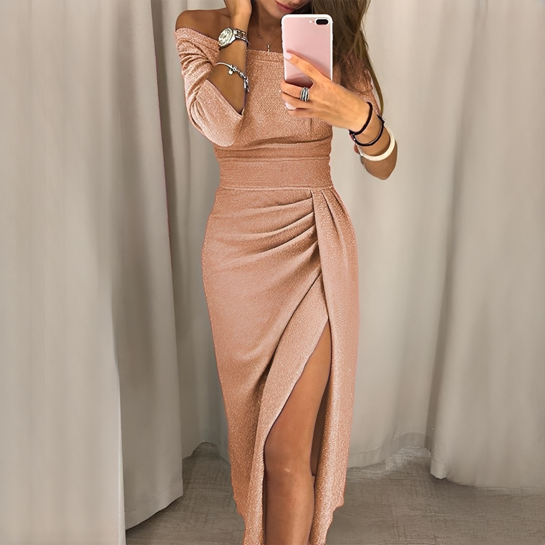 Cristy - Elegantes schulterfreies Kleid für Damen