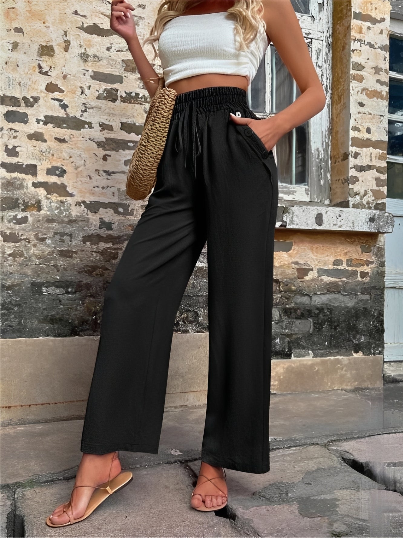 Allie - Weite, schicke und hoch taillierte Hose für Damen