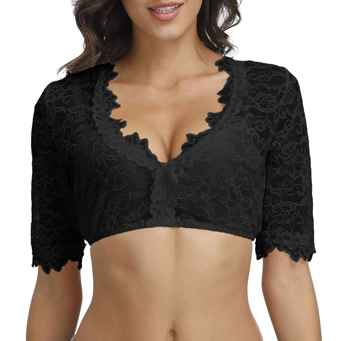 Geraldine - Schicke Oktoberfest-Bluse mit Spitze für Damen