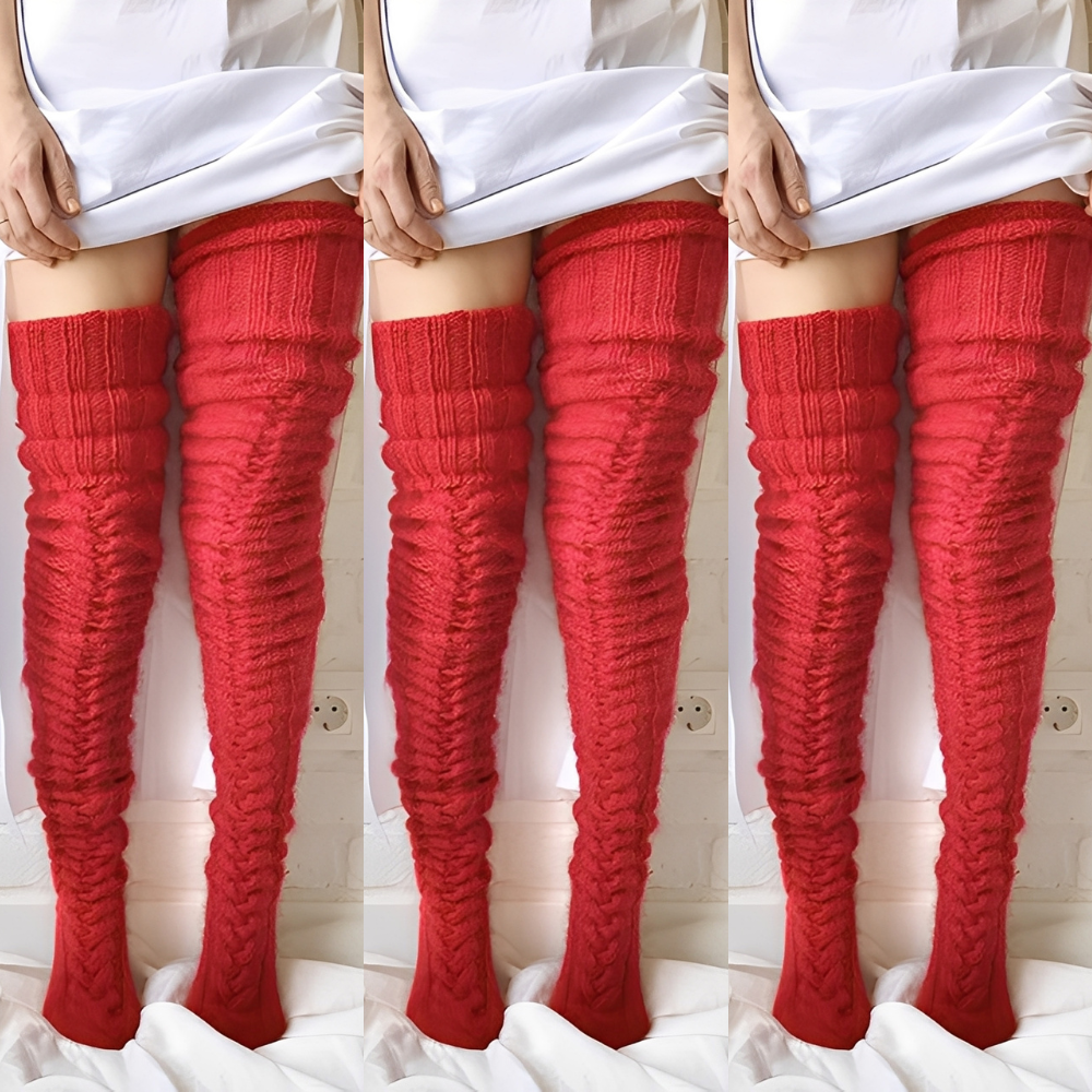Hailee - Kuschelig warme, gestrickte Overknee-Socken für Frauen