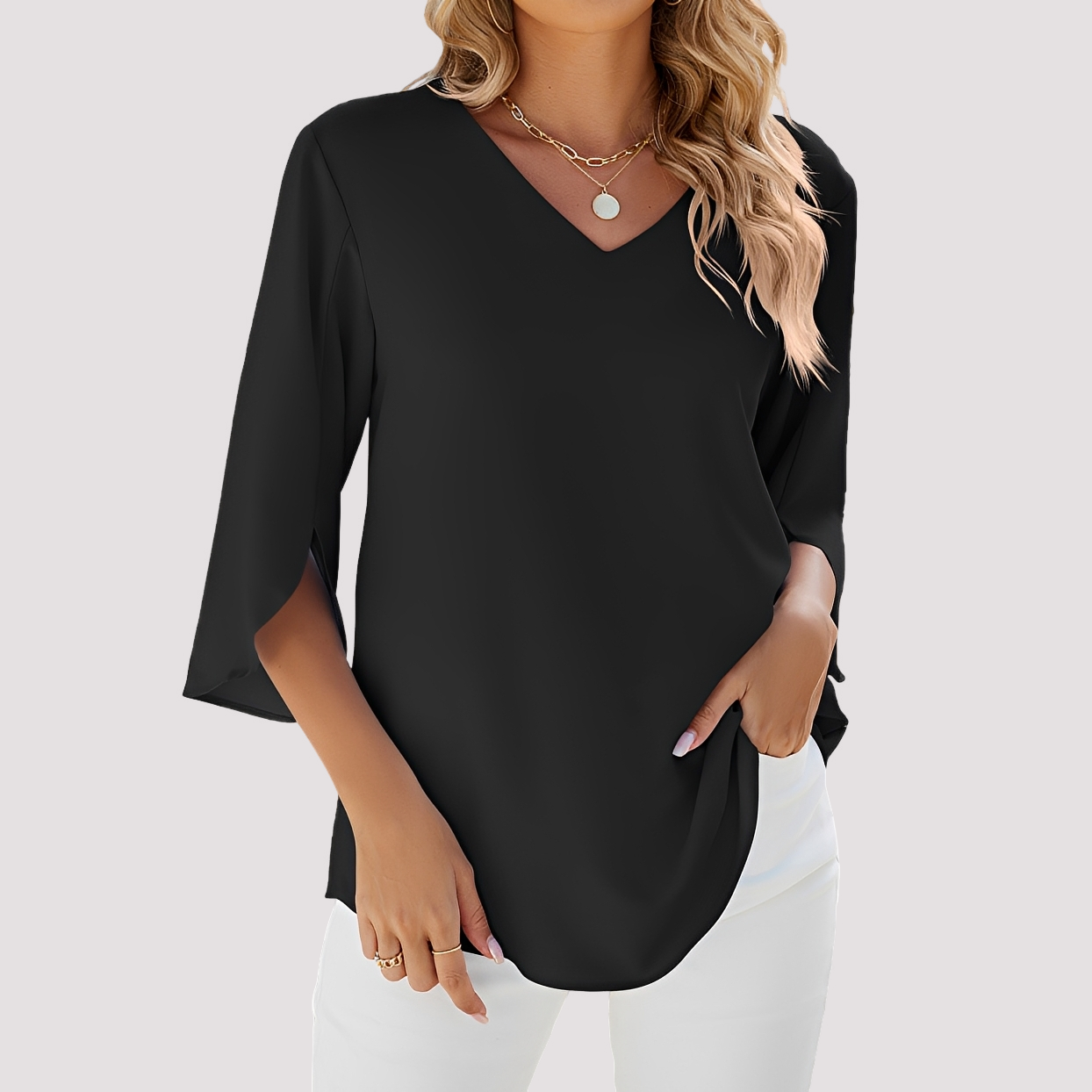 Vanessa - Elegante Bluse mit V-Ausschnitt für Damen