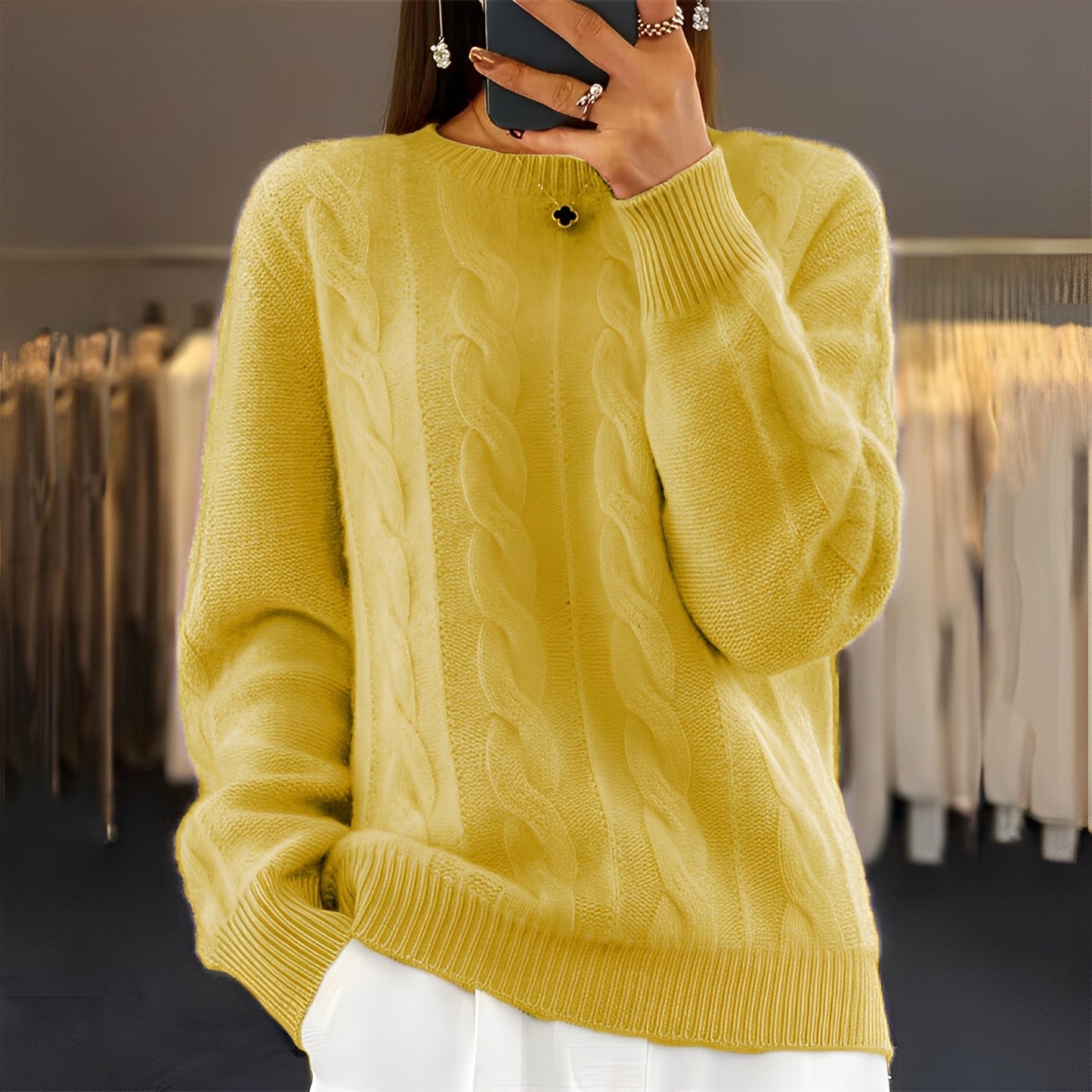 Theresa - Komfortabler klassischer Damen-Wollpullover