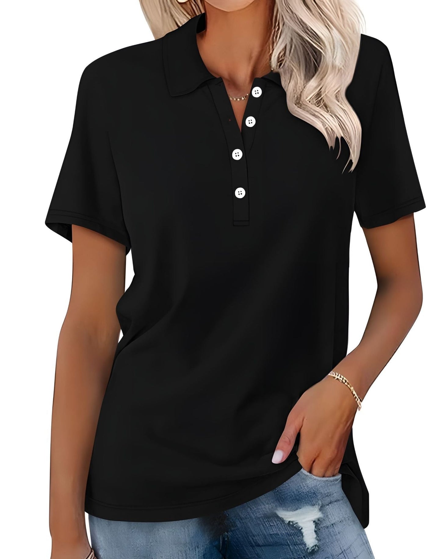 Teresa - Lässiges Polohemd mit kurzen Ärmeln für Damen