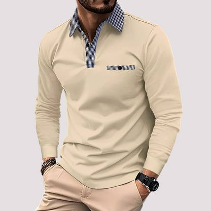 Aidan - Elegantes Langarm-Polo für Herren