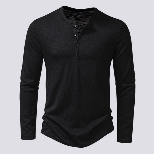 Tony - Lässiges Langarmhemd mit Knopfleiste für Herren