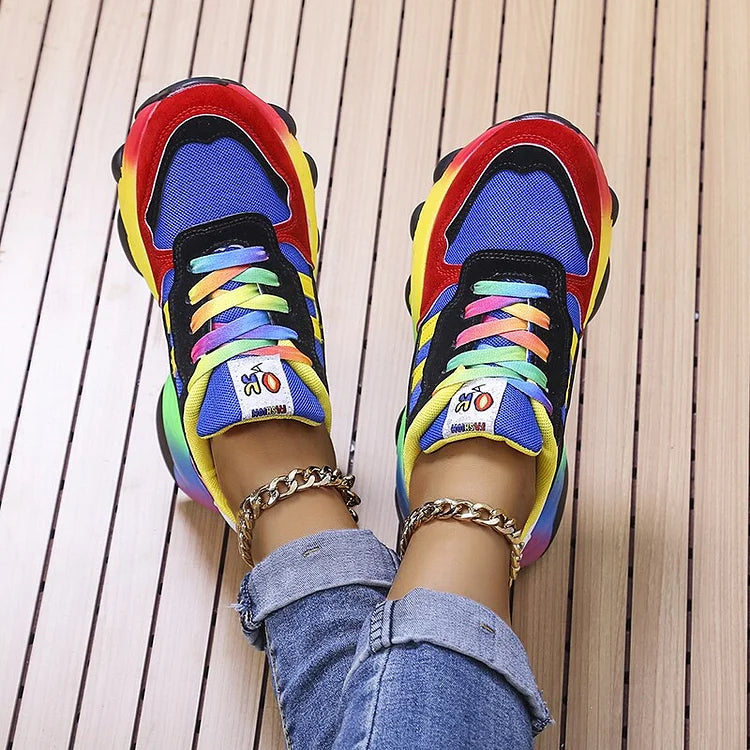 Erika – Bequeme Damen-Schuhe im Regenbogen-Design