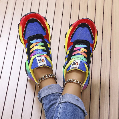 Erika – Bequeme Damen-Schuhe im Regenbogen-Design